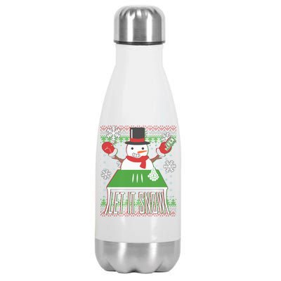 Ugly Christmas Sweater Let It Snow Frosty Snowman On Drugs Stainless Steel Insulated Water Bottle