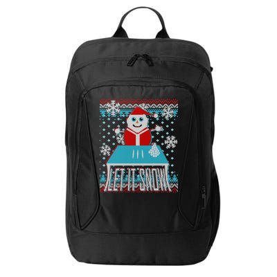 Ugly Christmas Sweater Let It Snow Santa Snowman City Backpack