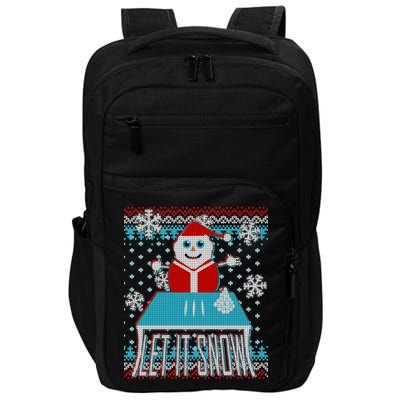 Ugly Christmas Sweater Let It Snow Santa Snowman Impact Tech Backpack
