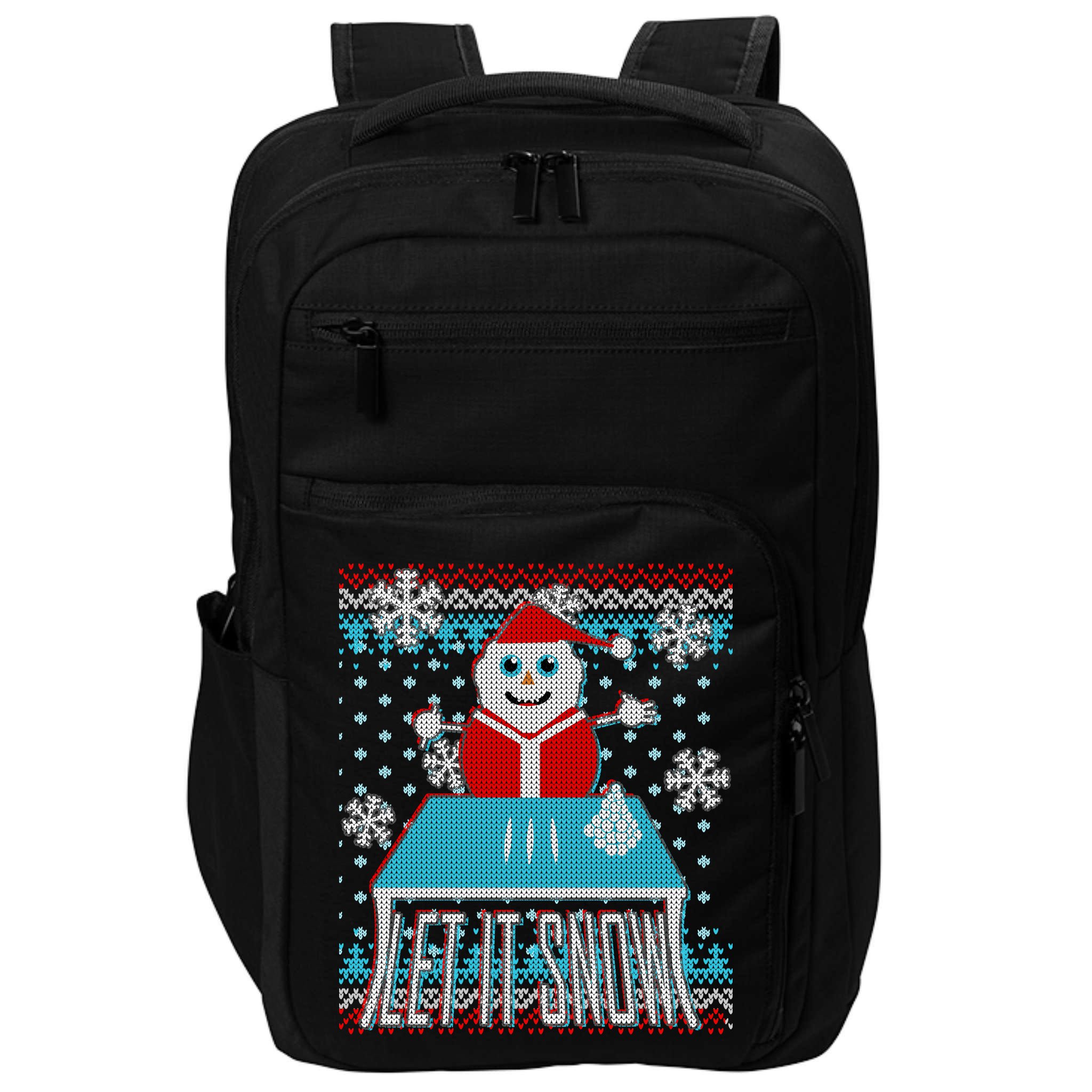 Ugly Christmas Sweater Let It Snow Santa Snowman Impact Tech Backpack