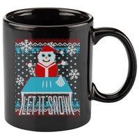 Ugly Christmas Sweater Let It Snow Santa Snowman 11oz C Handle Ceramic Mug