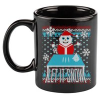 Ugly Christmas Sweater Let It Snow Santa Snowman 11oz C Handle Ceramic Mug