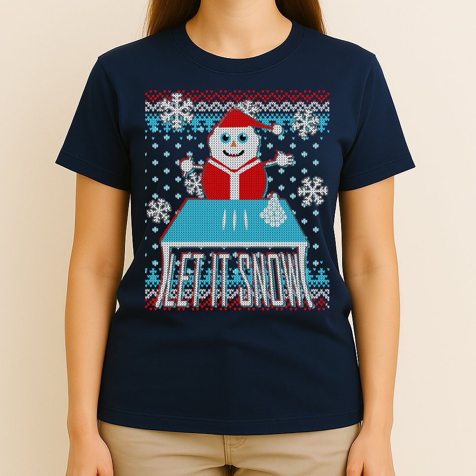 Ugly Christmas Sweater Let It Snow Santa Snowman T-Shirt