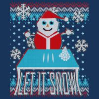 Ugly Christmas Sweater Let It Snow Santa Snowman Drawstring Bag