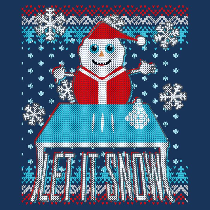 Ugly Christmas Sweater Let It Snow Santa Snowman Drawstring Bag