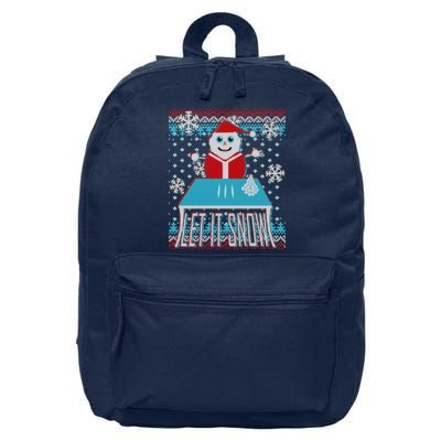 Ugly Christmas Sweater Let It Snow Santa Snowman 16 in Basic Backpack
