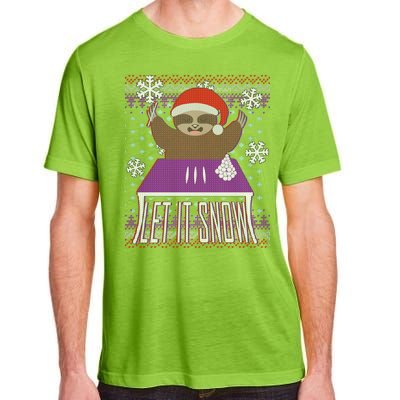 Ugly Christmas Sweater Let It Snow Sloth On Drugs Adult ChromaSoft Performance T-Shirt