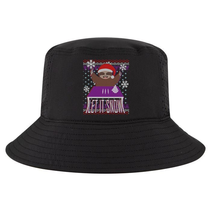 Ugly Christmas Sweater Let It Snow Sloth On Drugs Cool Comfort Performance Bucket Hat