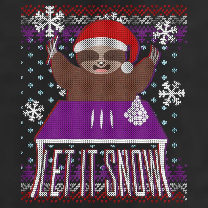 Ugly Christmas Sweater Let It Snow Sloth On Drugs Cool Comfort Performance Bucket Hat