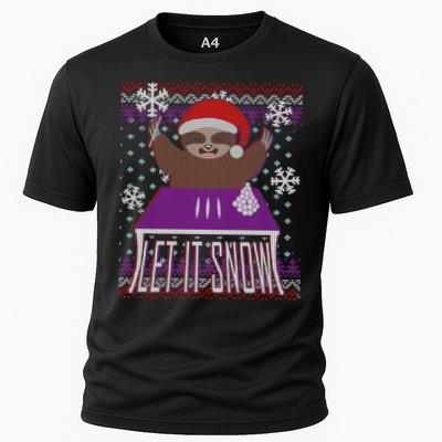 Ugly Christmas Sweater Let It Snow Sloth On Drugs Performance Shirt