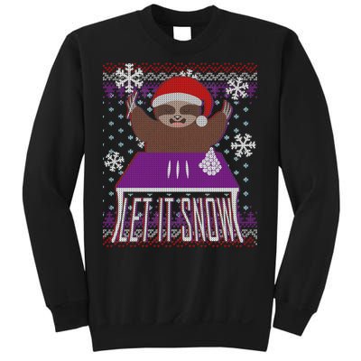 Ugly Christmas Sweater Let It Snow Sloth On Drugs Sweatshirt