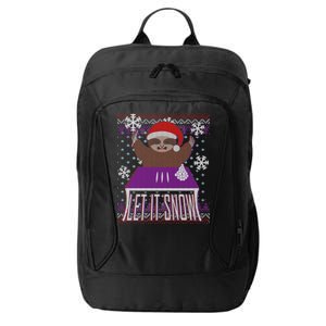 Ugly Christmas Sweater Let It Snow Sloth On Drugs City Backpack