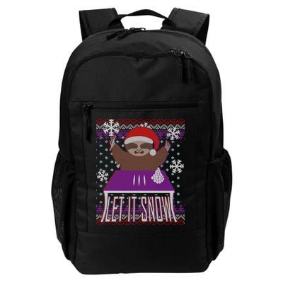 Ugly Christmas Sweater Let It Snow Sloth On Drugs Backpack