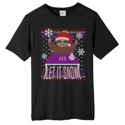 Ugly Christmas Sweater Let It Snow Sloth On Drugs Tall Fusion ChromaSoft Performance T-Shirt