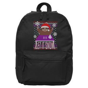 Ugly Christmas Sweater Let It Snow Sloth On Drugs 16 in Basic Backpack