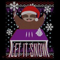 Ugly Christmas Sweater Let It Snow Sloth On Drugs 16 in Basic Backpack