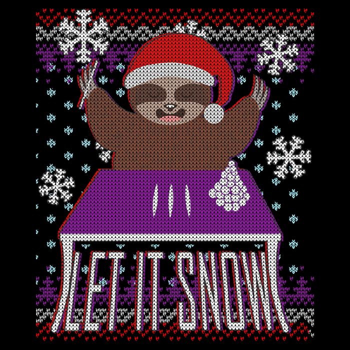 Ugly Christmas Sweater Let It Snow Sloth On Drugs Mesh Reversible Basketball Jersey Tank