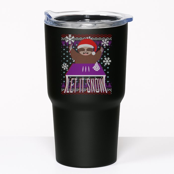 Ugly Christmas Sweater Let It Snow Sloth On Drugs Tumbler