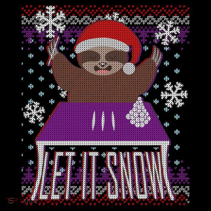 Ugly Christmas Sweater Let It Snow Sloth On Drugs Magnet