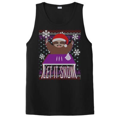 Ugly Christmas Sweater Let It Snow Sloth On Drugs PosiCharge Competitor Tank