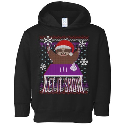 Ugly Christmas Sweater Let It Snow Sloth On Drugs Toddler Hoodie