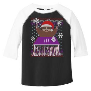 Ugly Christmas Sweater Let It Snow Sloth On Drugs Toddler Fine Jersey T-Shirt