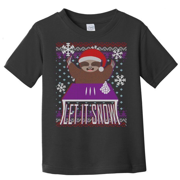 Ugly Christmas Sweater Let It Snow Sloth On Drugs Toddler T-Shirt