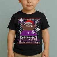 Ugly Christmas Sweater Let It Snow Sloth On Drugs Toddler T-Shirt