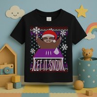 Ugly Christmas Sweater Let It Snow Sloth On Drugs Toddler T-Shirt