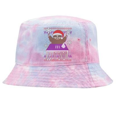 Ugly Christmas Sweater Let It Snow Sloth On Drugs Tie-Dyed Bucket Hat