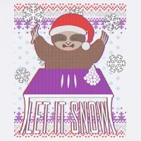 Ugly Christmas Sweater Let It Snow Sloth On Drugs Garment-Dyed Sweatshirt