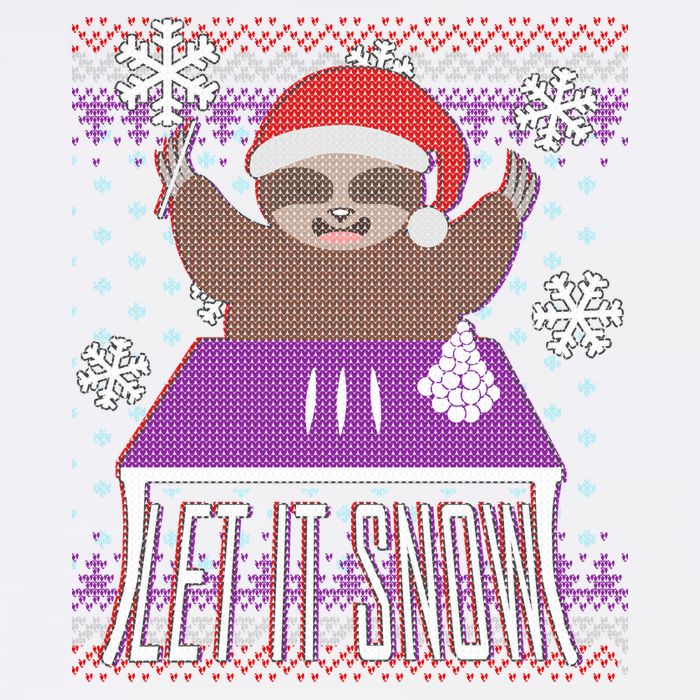Ugly Christmas Sweater Let It Snow Sloth On Drugs Garment-Dyed Sweatshirt