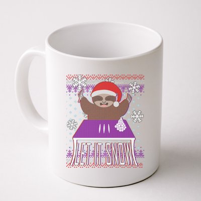 Ugly Christmas Sweater Let It Snow Sloth On Drugs Coffee Mug