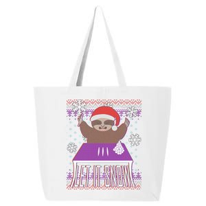 Ugly Christmas Sweater Let It Snow Sloth On Drugs 25L Jumbo Tote