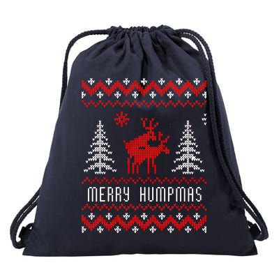 Ugly Christmas Sweater Merry Humpmas Reindeer Drawstring Bag