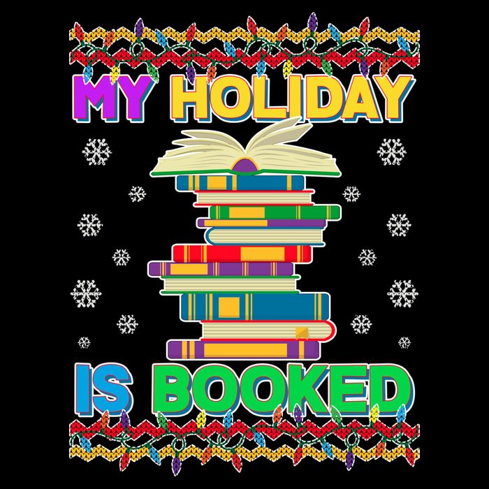 Ugly Christmas Sweater My Holiday Is Booked Cropped Pullover Crew