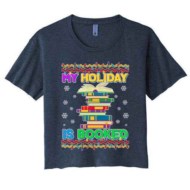 Ugly Christmas Sweater My Holiday Is Booked Crop Top