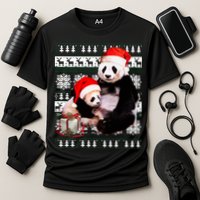 Ugly Christmas Sweater Panda Bears Cooling Performance Crew T-Shirt
