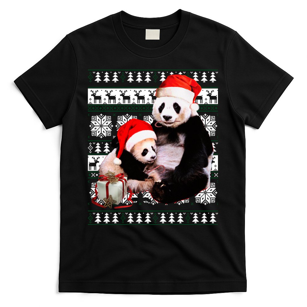 Ugly Christmas Sweater Panda Bears T-Shirt