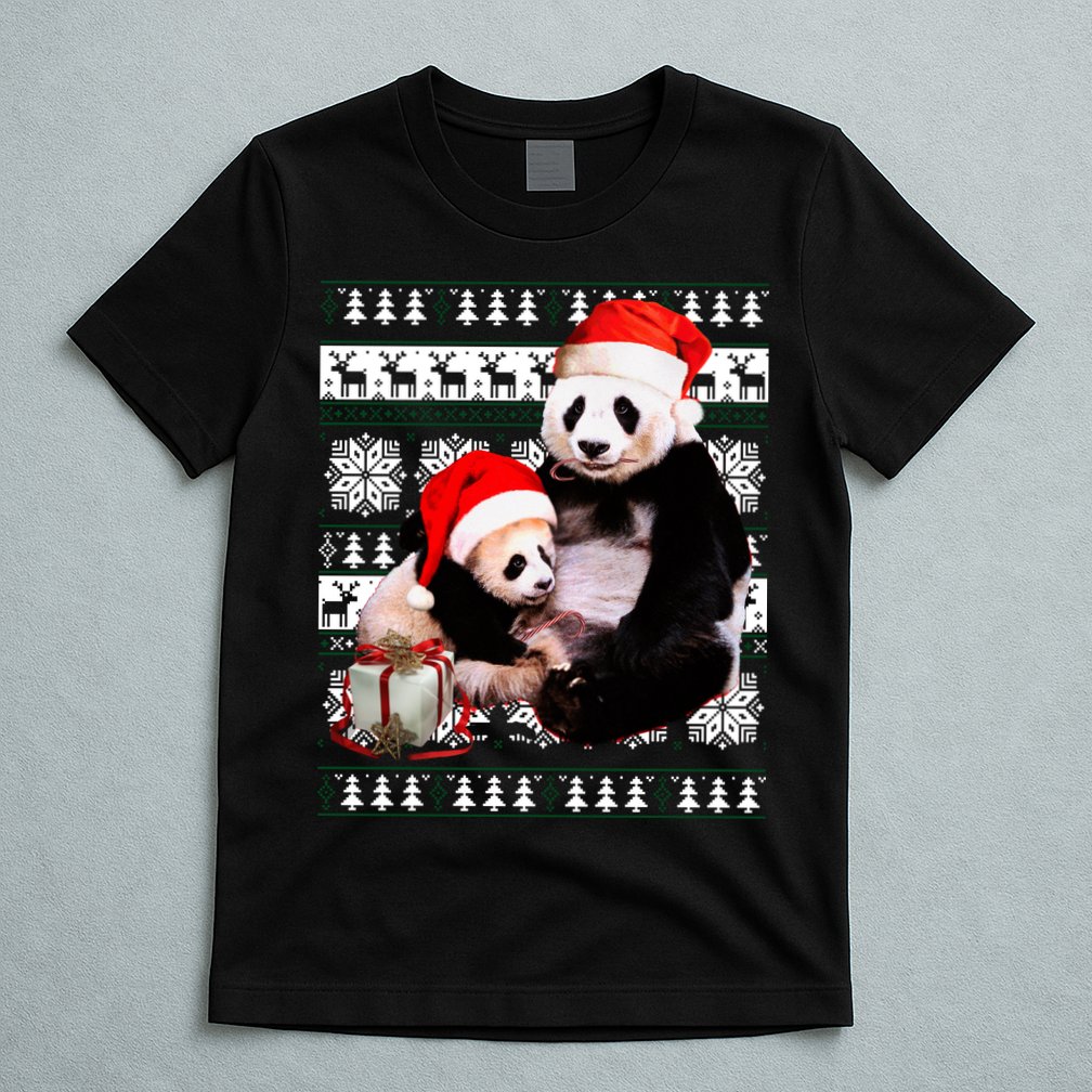 Ugly Christmas Sweater Panda Bears T-Shirt