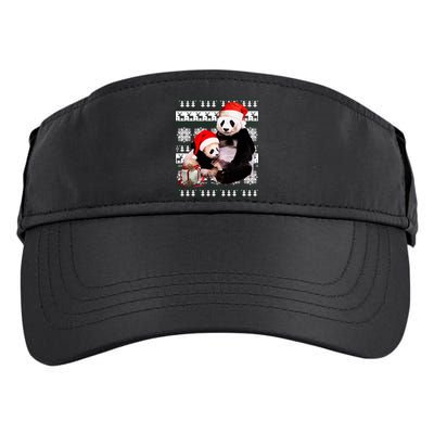 Ugly Christmas Sweater Panda Bears Adult Drive Performance Visor