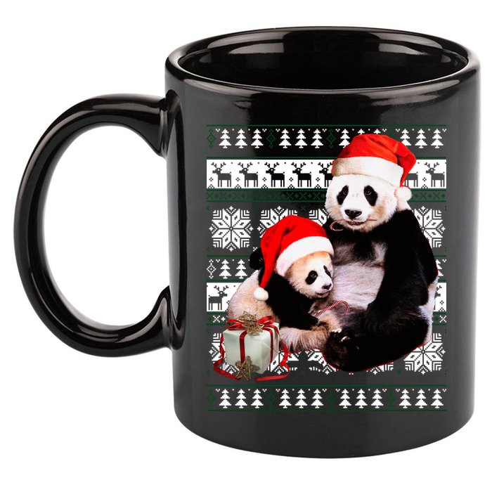 Ugly Christmas Sweater Panda Bears 11oz C Handle Ceramic Mug