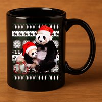 Ugly Christmas Sweater Panda Bears 11oz C Handle Ceramic Mug