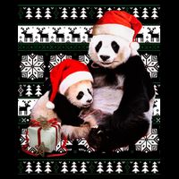 Ugly Christmas Sweater Panda Bears Cooling Performance Long Sleeve Crew