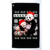 Ugly Christmas Sweater Panda Bears Golf Towel