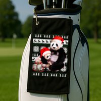 Ugly Christmas Sweater Panda Bears Golf Towel