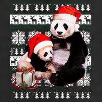 Ugly Christmas Sweater Panda Bears Golf Towel
