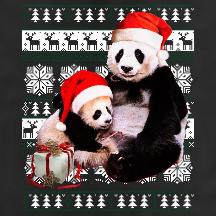 Ugly Christmas Sweater Panda Bears Golf Towel