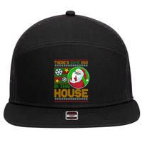 Ugly Christmas Sweater Santa Claus Hos In This House 7 Panel Mesh Trucker Snapback Hat