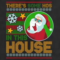 Ugly Christmas Sweater Santa Claus Hos In This House 7 Panel Mesh Trucker Snapback Hat